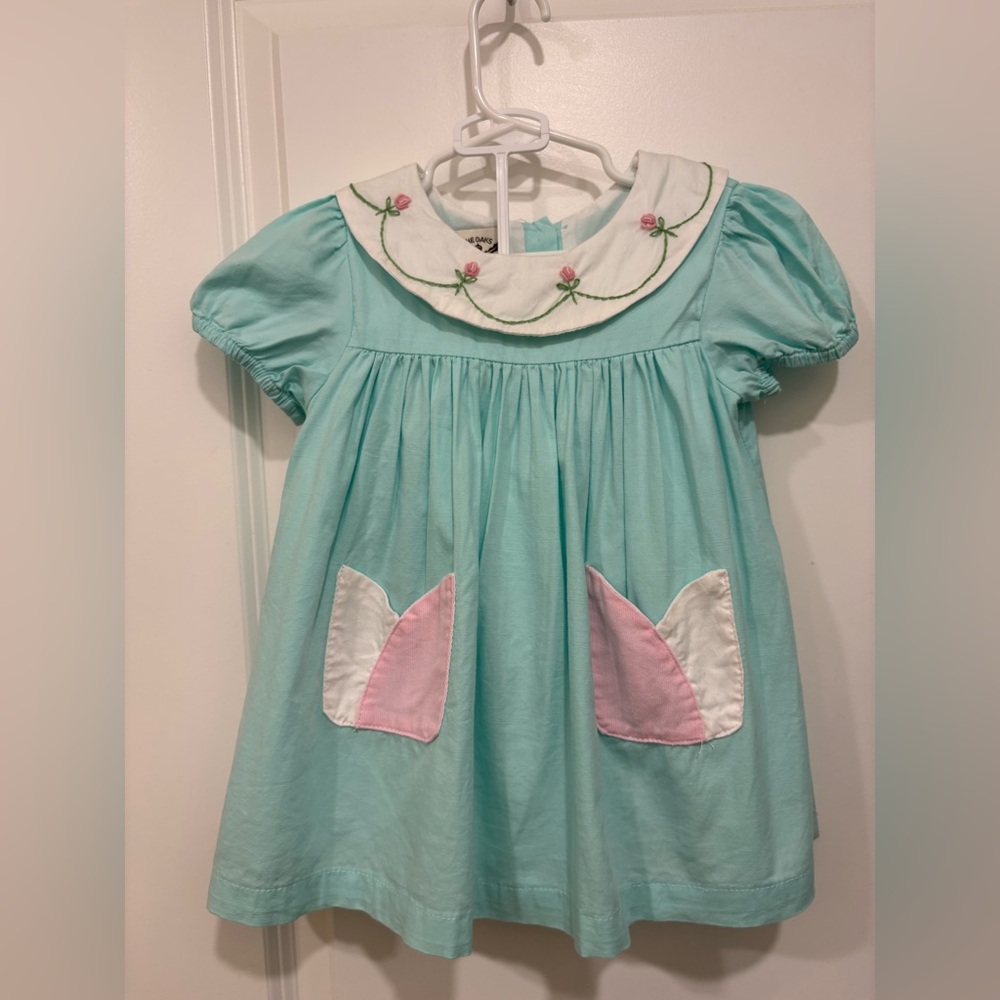 The Oaks Apparel Pink Tulip Aqua Blue Bloomer Set Girls 3 Spring Boutique